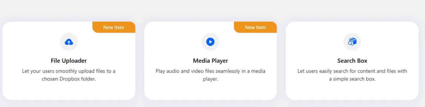 File Manager for Dropbox: Shortcode Builder opciók, Media Player kiválasztása