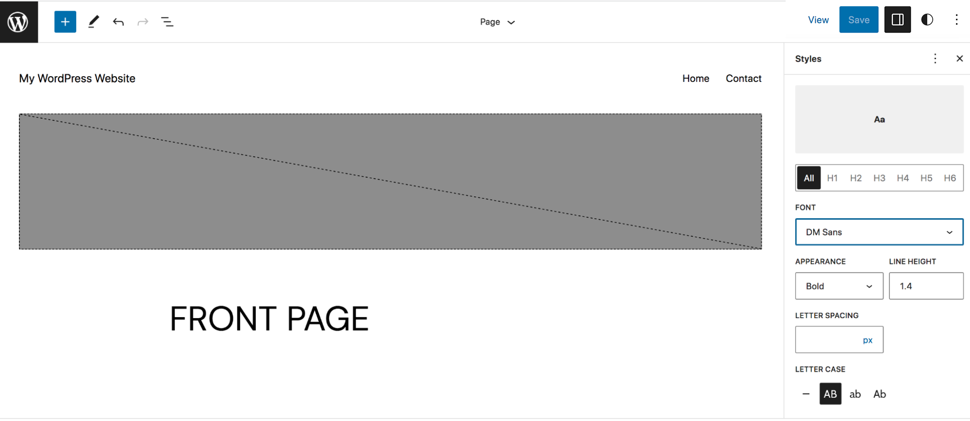 Globális heading stílusok szerkesztése a Site Editorban