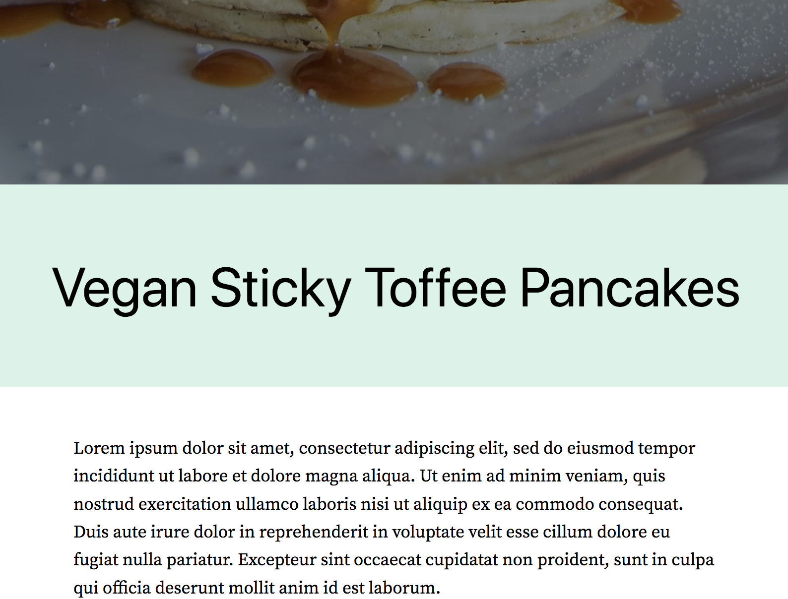 Egy módosított blogposzt sablon előnézete